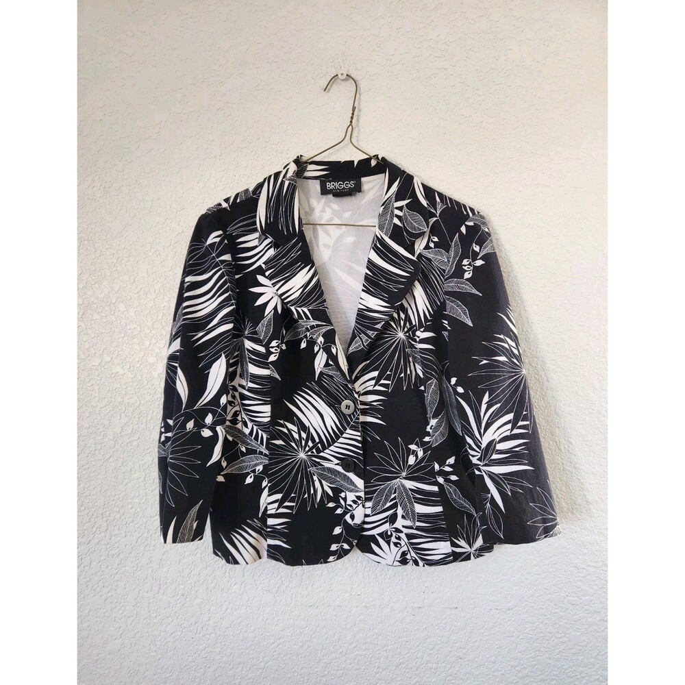 Vintage Briggs New York Black/White Blazer Women's Size 12 M? READ MEASUREMENTS